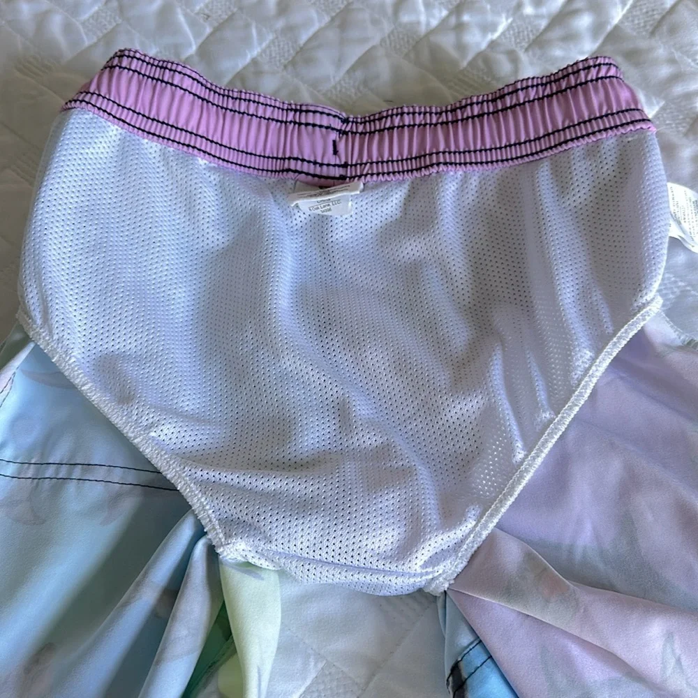 Shade Critters Palm Beach Boys Shark Swim Trunks - Blue / Lilac / Chartruese 8 - Picture 5 of 7